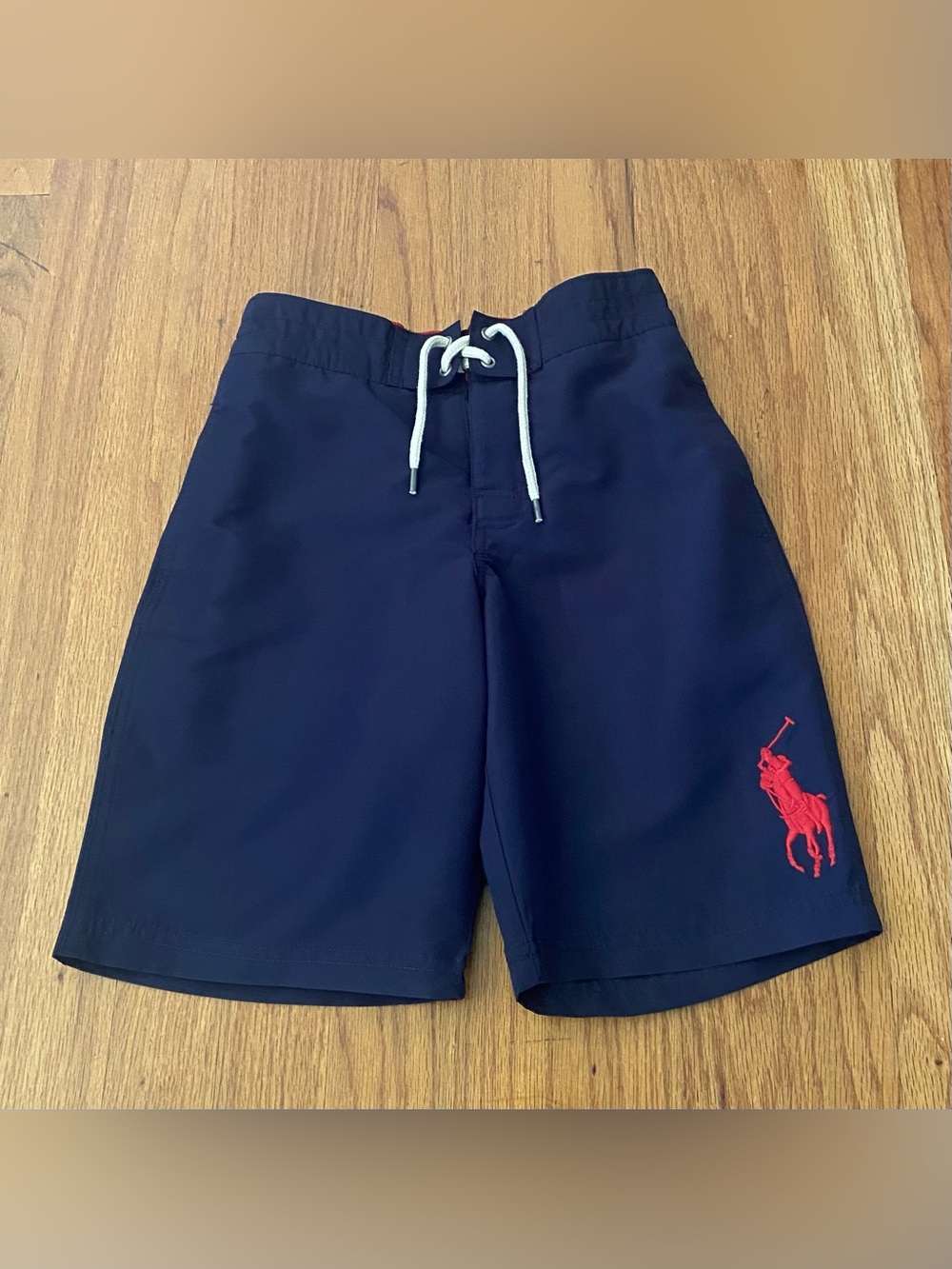 Polo by Ralph Lauren Big Boy Navy Swim Truck with Red Pony Logo